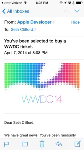 Scopri di più sull'articolo Apple annuncia i vincitori della lotteria WWDC 2014