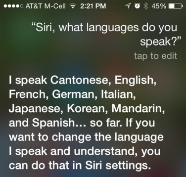 Siri potrebbe parlare nuove lingue