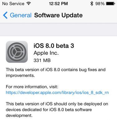 Beta 3 di iOS 8 per gli sviluppatori