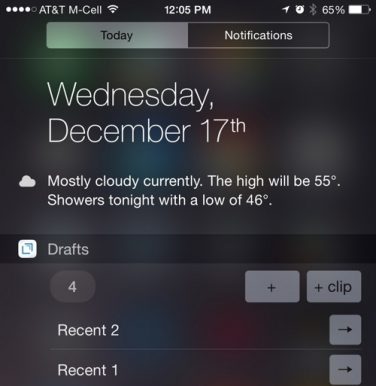 Apple ha riammesso il widget di Draft