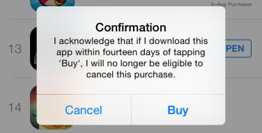 Diritto di recesso di 14 giorni per le app dell’App Store