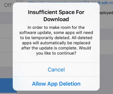 iOS 9 include nuovo sistema di Auto Delete delle app