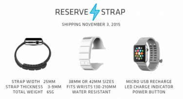 Reserve Strap per Apple Watch promette 30 ore in più di batteria